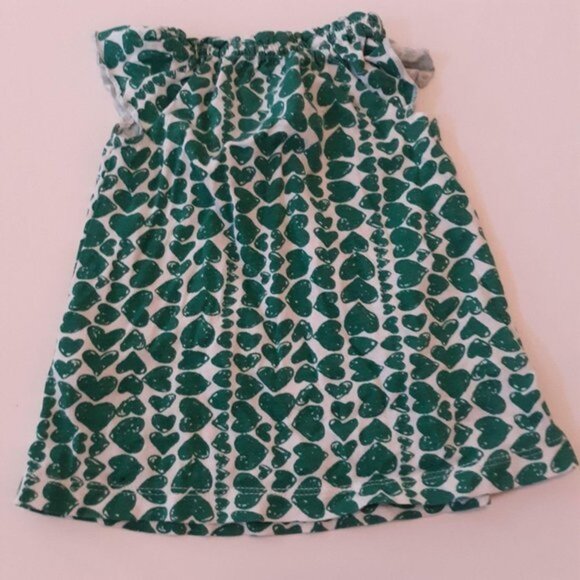 Child of Mine Baby Girls Shirt 0-3 Months White and Green Hearts - Picture 3 of 3